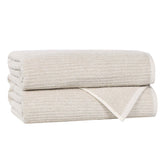 Cotton Blend Medium Weight Ribbed Bath Towel Set of 2